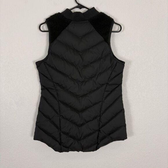 Athleta Black Fleece and Puffer Zip Up Winter Vest with Pockets Size Small - Picture 6 of 9